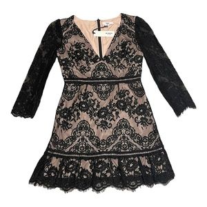 New BB Dakota Black Lace Dress Lace First BK308815 Size 4